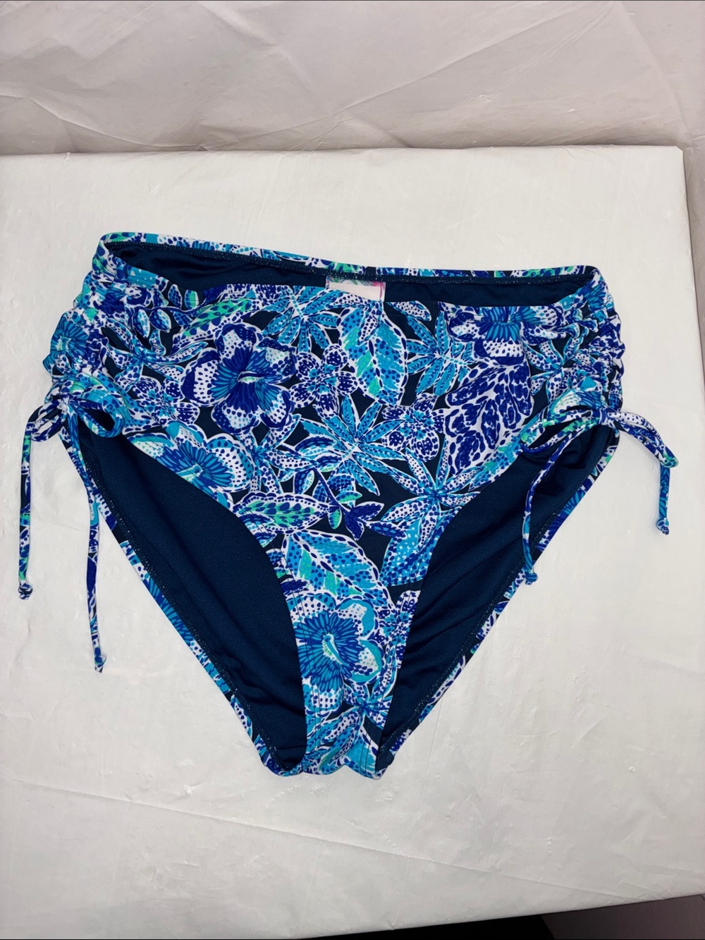Women’s Blue Floral High-Waist Swim Bottoms Stella Parker